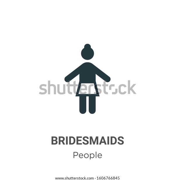 Bridesmaids glyph icon vector on white
background. Flat vector bridesmaids icon symbol sign from modern
people collection for mobile concept and web apps
design.