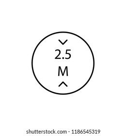 bridge 2.5 meters icon. Element of transportation icon for mobile concept and web apps. Thin line bridge 2.5 meters icon can be used for web and mobile