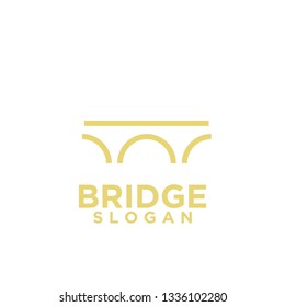 bridge abstract gold logo icon designs vector illustration