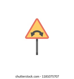 Bridge ahead colored icon. Element of road signs and junctions icon for mobile concept and web apps. Colored Bridge ahead can be used for web and mobile on white bakgorund