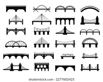 Bridge and Arch Icons and Symbols. Bridge vector icon set