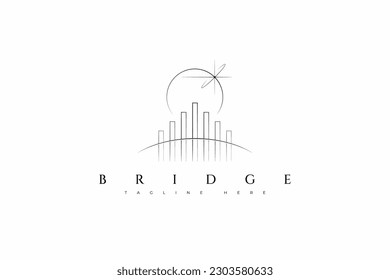 Compañía de Construcción e Industria de Logotipos de Logotipos de la Ciudad de los Monumentos de Bridge Arch.