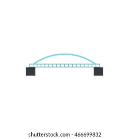 Bridge with arched railing icon in flat style on a white background