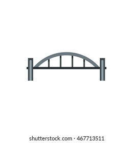Bridge with arched railing icon in flat style on a white background
