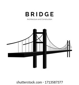 Bridge architecture and constructions. Bridge icon or simple logo. Modern building connection. Vector illustration
