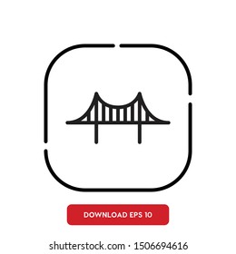 Bridge, architecture symbol outline vector icon
