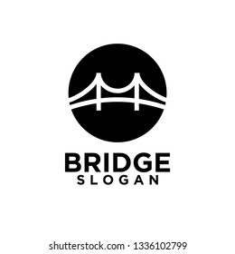 bridge black circle abstract logo icon designs vector illustration