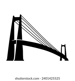 Bridge black icon on white background