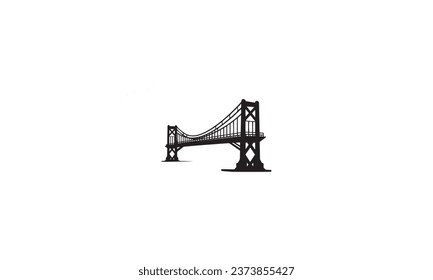 Bridge black Vector Icon white background