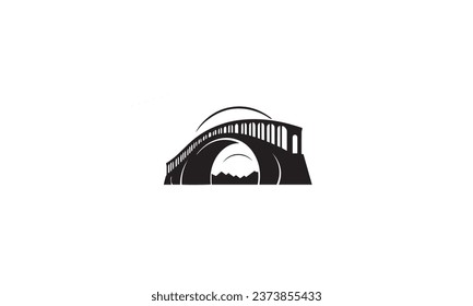 Bridge black Vector Icon white background