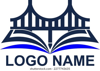 bridge book simple vector logo