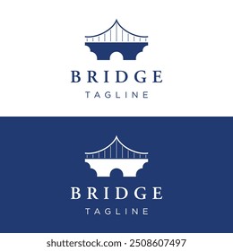 Logotipo abstracto de la construcción del puente con idea creativa. Ilustración vectorial.
