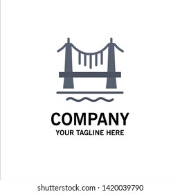 Bridge, Building, City, Cityscape Business Logo Template. Flat Color