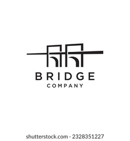 Bridge building construction abstract logo design with a creative idea.