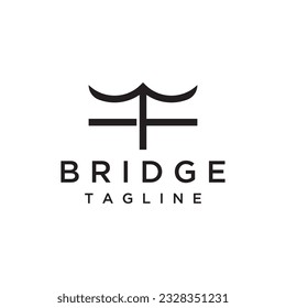 Diseño del logo abstracto de construcción de puentes con una idea creativa.