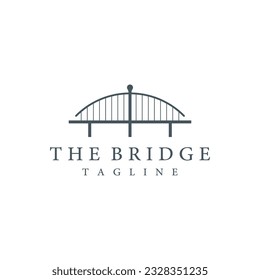 Bridge Building Konstruktion abstraktes Logo Design mit einer kreativen Idee.