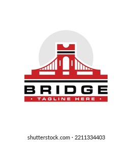 Bridge Building Construction Illustration Logo Design