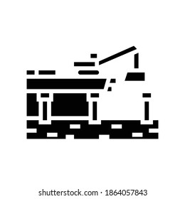 bridge building glyph icon vector. bridge building sign. isolated contour symbol black illustration