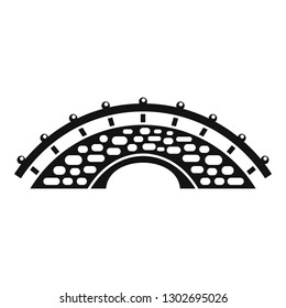 Bridge building icon. Simple illustration of bridge building vector icon for web design isolated on white background