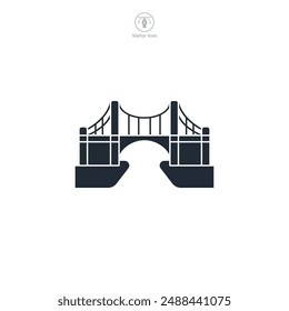 Bridge Building Icon Symbol Vektorillustration isoliert auf weißem Hintergrund