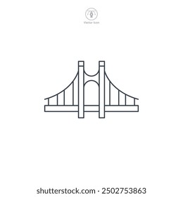 Bridge building icon symbol vector illustration isolated on white background