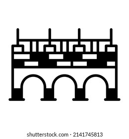 bridge building vector illustration isolated on white background. Architecture business concept.