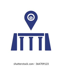 
Bridge business icon, vector illustration. Flat design style.
