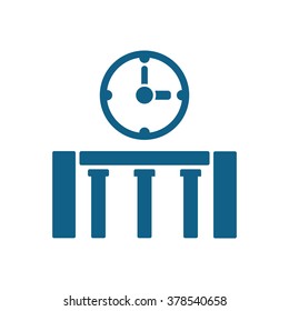 Bridge business icon, vector illustration.  Flat design style.