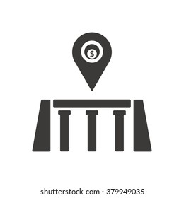 Bridge business icon, vector illustration. Flat design style.