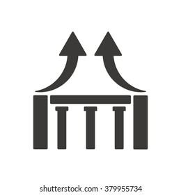Bridge business icon, vector illustration.  Flat design style.