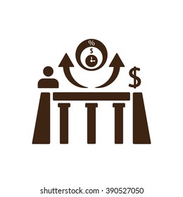 
Bridge business icon, vector illustration. 