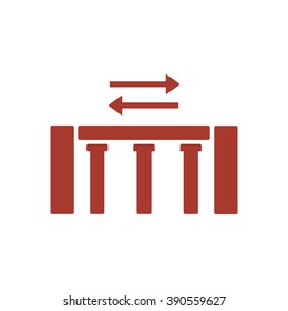 
Bridge business icon, vector illustration.  Flat design style.