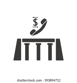 Bridge business icon, vector illustration. Flat design style 