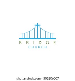 bridge church religious concept vector design template