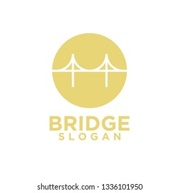 bridge circle gold abstract logo icon designs vector illustration