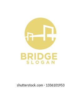 bridge circle gold abstract logo icon designs vector illustration