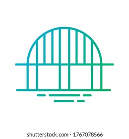 diseño de ilustración vectorial de estilo de gradiente de ciudad puente
