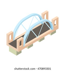 Bridge with column icon in cartoon style isolated on white background. Architecture symbol