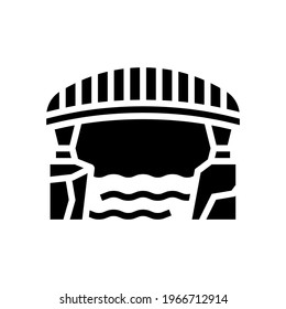 vector de icono de glifo de concreto puente. señal de hormigón puente. símbolo de contorno aislado ilustración negra