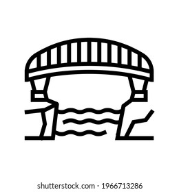 bridge concrete line icon vector. bridge concrete sign. isolated contour symbol black illustration