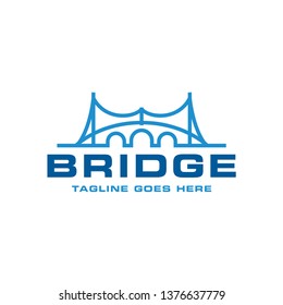 bridge construction building logo icon vector template