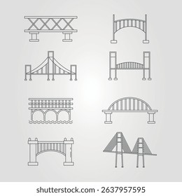Bridge construction is illustrated in this line drawing of different bridge types.