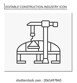  Bridge construction line icon.Structural building. Bridge for moving. Construction industry concept. Isolated vector illustration. Editable stroke