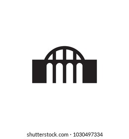 Bridge construction logo design vector