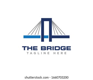 Bridge Construction Logo Icon Design Vector