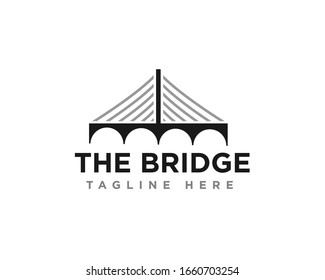 Vector de diseño del logotipo de construcción de puentes