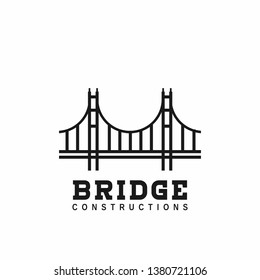 Bridge construction vector logo for business