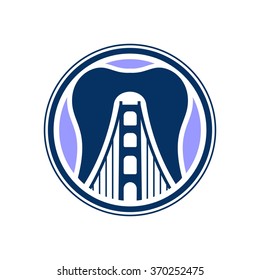 bridge and dental logo vector.