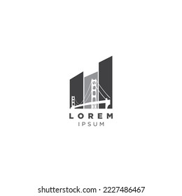 bridge design logo vector simple