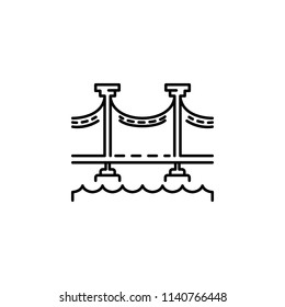 bridge dusk style icon. Element of travel icon for mobile concept and web apps. Thin line bridge dusk style icon can be used for web and mobile on white background